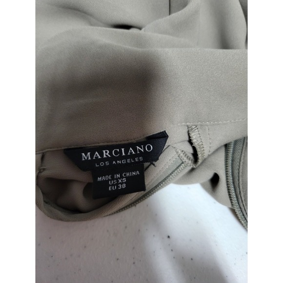 Marciano Tan Unique Neckline With Gathered Fabric Cut-out Long Sleeve - Picture 6 of 7